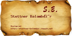 Stettner Balambér névjegykártya